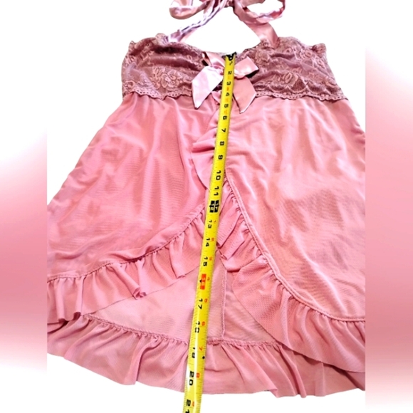 AVIDLOVE | Pink Lace Barbiecore Babydoll Lingerie | Satin Bow Sheer Nightyfairy - Picture 8 of 10